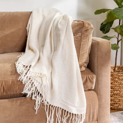Ettitude Hand Woven Throw Blanket In Natural