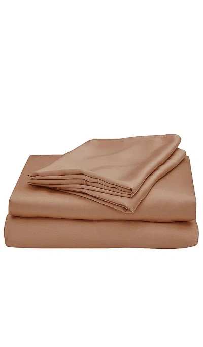 Ettitude King Sateen Solid Sheet Set In Brown