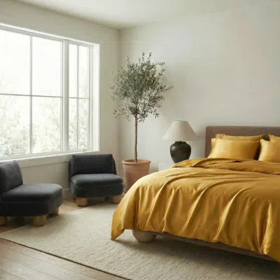 Ettitude Luxe Bamboo Duvet Cover In Brass