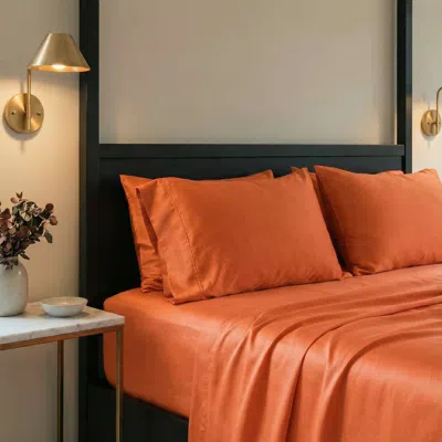 Ettitude Luxe Bamboo Pillowcase Set In Papaya