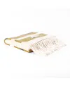 Ettitude Luxe Bamboo Stripe Throw Blanket In Brown