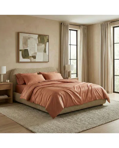 Ettitude Luxe Cleanbamboo® Sateen+ Duvet Cover In Orange