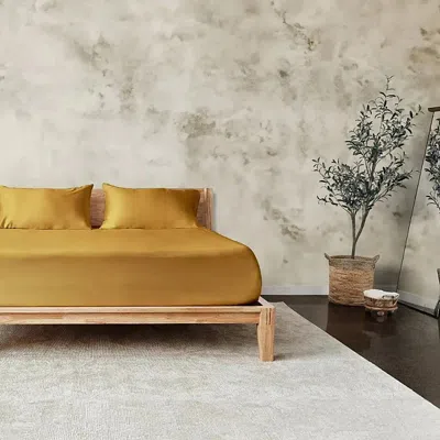 Ettitude Luxe Cleanbamboo Sateen+ Fitted Sheet, King In Yellow