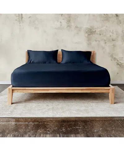 Ettitude Luxe Cleanbamboo Sateen+ Fitted Sheet, King In Blue