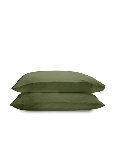 Ettitude Luxe Cleanbamboo Sateen+ Pillowcase Set, Standard In Green