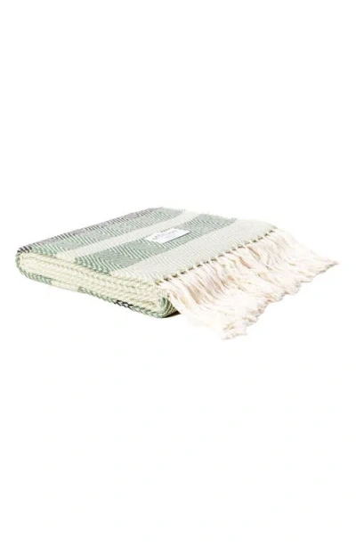 Ettitude Luxe Stripe Throw Blanket In Green