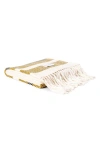 Ettitude Luxe Bamboo Stripe Throw Blanket In Brown