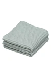 Ettitude Set Of 2 Waffle Dish Towels In Sage
