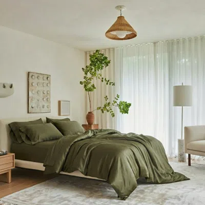 Ettitude Signature Bamboo Duvet Cover In Moss Green