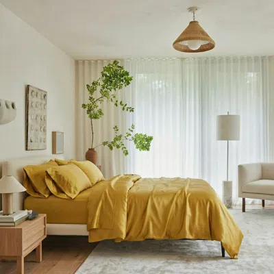 Ettitude Signature Bamboo Duvet Cover In Saffron Yellow