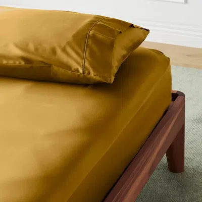 Ettitude Signature Bamboo Fitted Sheet In Saffron Yellow