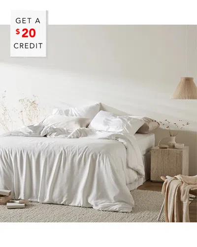 Ettitude Signature Sateen Duvet Cover With $20 Credit In White