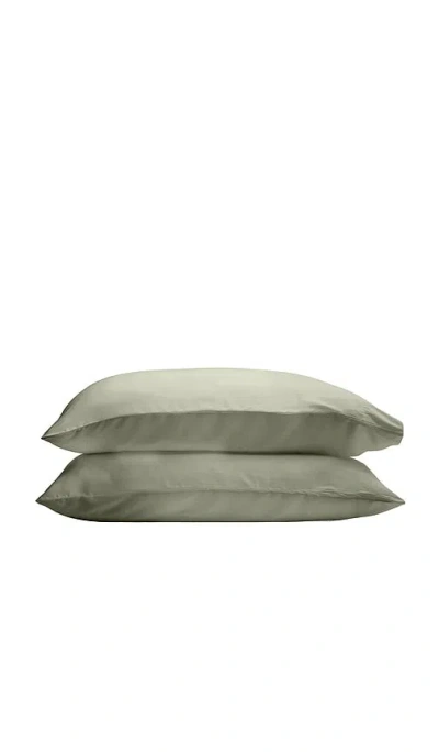 Ettitude Standard Cleanbamboo Sateen+ Pillowcase Set In Green