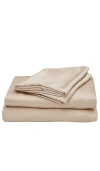 Ettitude Twin Xl Sateen Solid Sheet Set In Sand