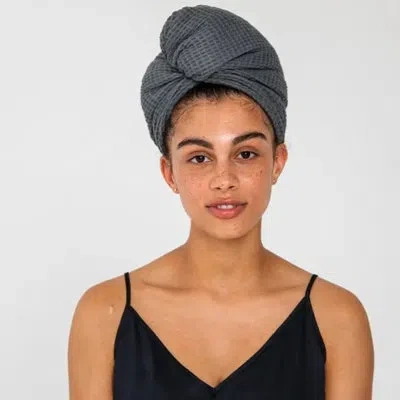 Ettitude Waffle Hair Towel In Gray