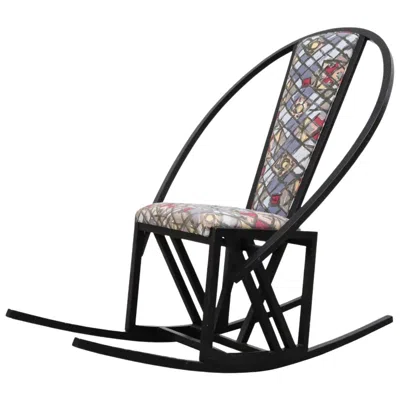 Pre-owned Ettore Sottsass 1980s  Inspired Memphis Style Black Wood Frame Rocking Chair