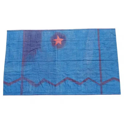 Pre-owned Ettore Sottsass 1993  Interflex Italian Design Wall Hanging Fabric Tapestry In Blue