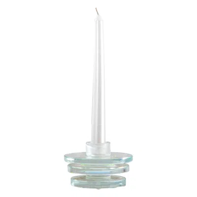 Pre-owned Ettore Sottsass 20th Century,  Candle Holder Luce Di Sera In Crystal For Rsvp In Gray