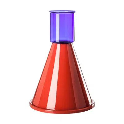 Pre-owned Ettore Sottsass 21st Century Goburam Glass Vase In Coral/nocturnal By  In Pink
