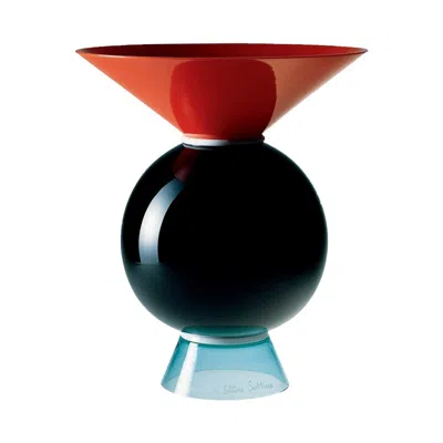 Pre-owned Ettore Sottsass 21st Century Yemen Glass Vase In Multicolor By  In Black