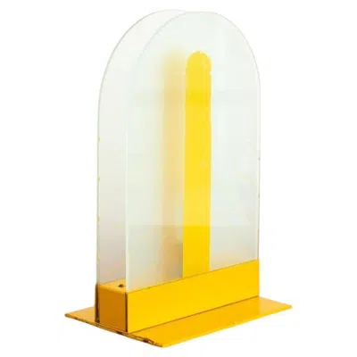Pre-owned Ettore Sottsass Arched Glass With Yellow Painted Desk Light