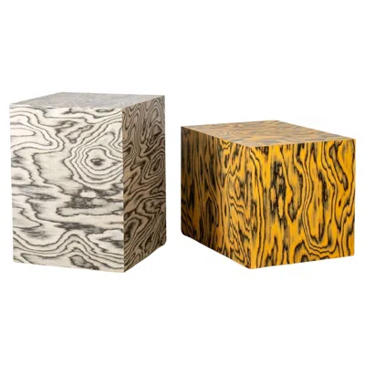 Pre-owned Ettore Sottsass Bloque 2, Pedestal With  Veneer By Bonne Choice In Brown