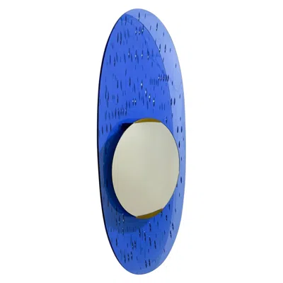 Pre-owned Ettore Sottsass Blue Glass Mirror By  For Santambrogio & De Berti, Italy, 1950s