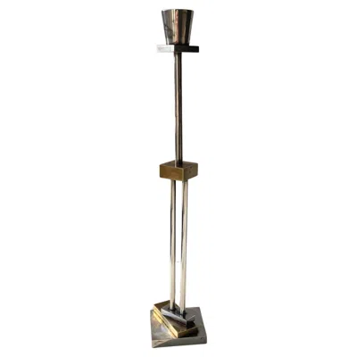 Pre-owned Ettore Sottsass Candelstick / Candle Holder, Silver Plate For Swid Powell In Black