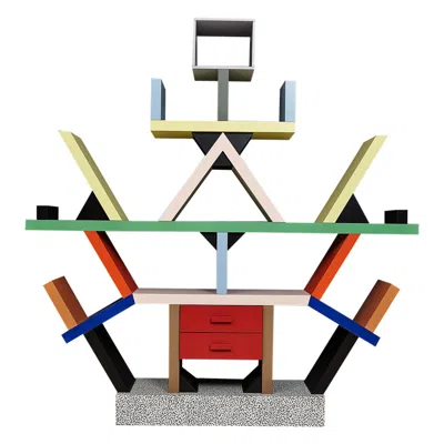 Pre-owned Ettore Sottsass Carlton 30th Anniversary Bookcase By  For Memphis Design In Brown