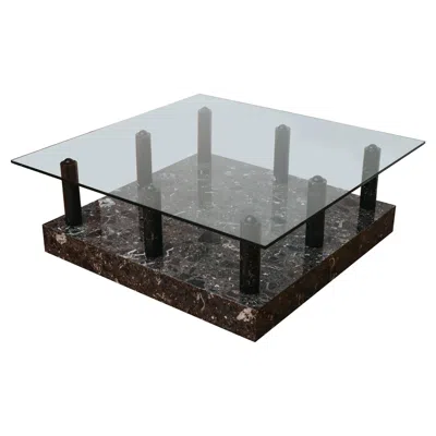 Pre-owned Ettore Sottsass Central Park Cocktail Table In Marble, Rare, 1983 In Black