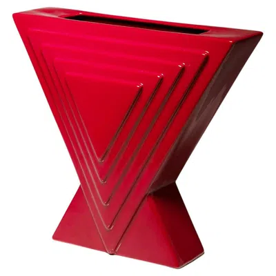 Pre-owned Ettore Sottsass Ceramic Vase Model "y29" By  For Poltronova, Italy, 1969 In Red