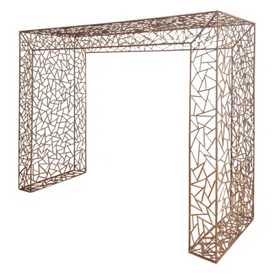 Pre-owned Ettore Sottsass Console Table Inspired By Etorre Stossas In Welded Metal In Sand