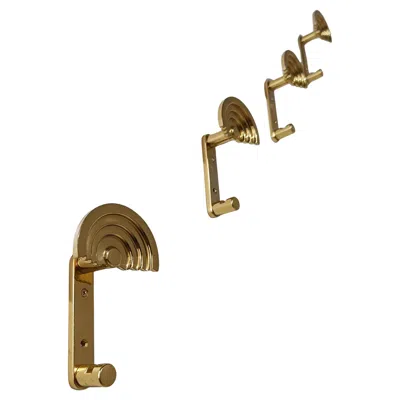 Pre-owned Ettore Sottsass Four Italian Brass Coat Hook Model Se 314, Designed By , 80s In Brown