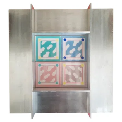Pre-owned Ettore Sottsass Frame With 4 Tiles "the Milan Style" Design  For Cedit 1989 In Gray