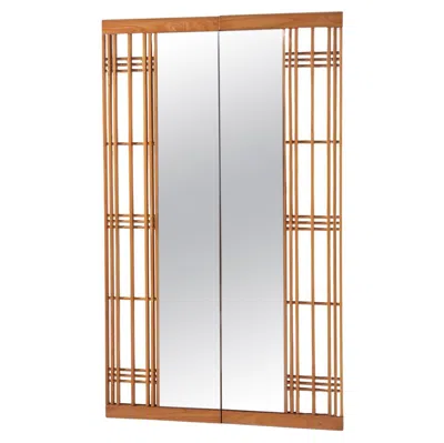 Pre-owned Ettore Sottsass Geometric Italian Vintage Wall Mirror In Brown