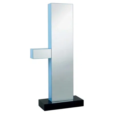 Pre-owned Ettore Sottsass Glas Italia Shibam 1 Freestanding Mirror - Design  - Light Blue
