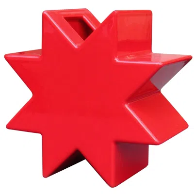 Pre-owned Ettore Sottsass Hsing Vase Designed By  In Red