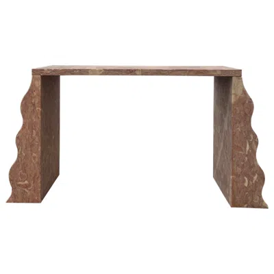 Pre-owned Ettore Sottsass Made-to-order Sculptural Solid Stone Desk / Console Reminiscent  In Brown