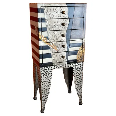 Pre-owned Ettore Sottsass Memphis Post-modern Table Top Jewelry Chest In The Style Of  In Brown
