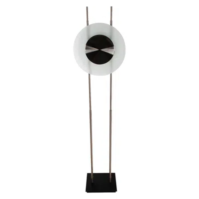 Pre-owned Ettore Sottsass Midcentury Italian Postmodern Steel & Frosted Glass Floor Lamp After Sottsass In Transparent