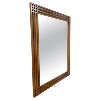 Pre-owned Ettore Sottsass Mid-century Modern Wooden Mirror, Sottsass Style In Brown