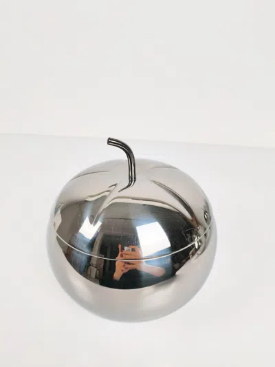 Pre-owned Ettore Sottsass Pop Stainless Steel Apple Box / Ice Bucket In The Style Of Sottsass, 70s, Italy In Gray