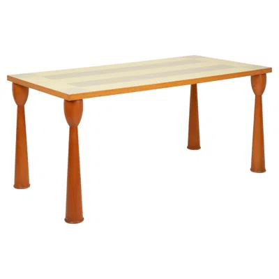 Pre-owned Ettore Sottsass Post Modern Laminate Alicudi Dining Table For Zanotta Italy 1990 In Brown