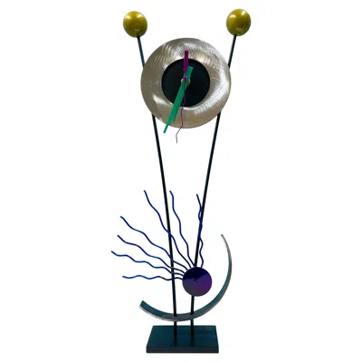 Pre-owned Ettore Sottsass Post Modern Sculptural Clock In The Style Of Sosstass In Black