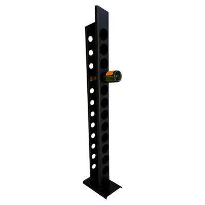 Pre-owned Ettore Sottsass Postmodern Black Steel Standing Floor Wine Rack By Brookstone
