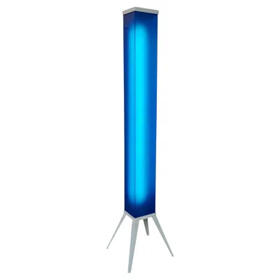 Pre-owned Ettore Sottsass Post-modern Sculptural Mood Lighting Tower Blue Glass Floor Lamp By Curvet Usa