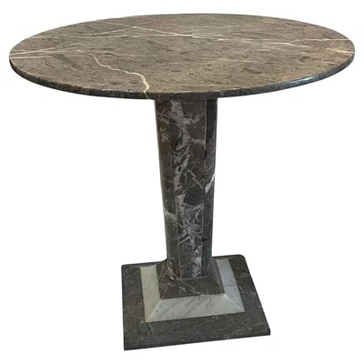 Pre-owned Ettore Sottsass Postmodern Solid Marble Rare Cocktail End Table Memphis Era In Gray