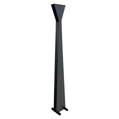 Pre-owned Ettore Sottsass Postmodern Steel And Blue Glass Torchiere Floor Lamp, 1980s