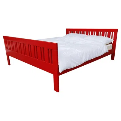 Pre-owned Ettore Sottsass Red "galassia" Wooden Bed By  For Poltronova, Italy 1963