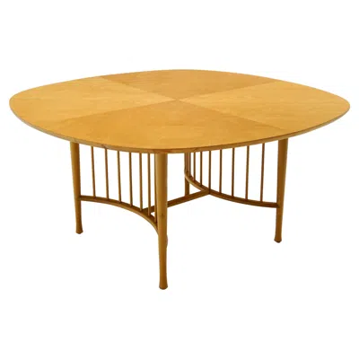 Pre-owned Ettore Sottsass Style Of  Dining Table. Large Rounded Square Form. In Brown